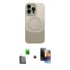 MARSİLYAN™- iPhone 16 Pro Max Kılıf Kozmos Form Özel Seri - Siyah 3D Antistatik Mat Seramik Nano Ekran Koruyucu + Raze Metal Kamera Lens - SH