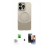 MARSİLYAN™- iPhone 16 Pro Max Kılıf Kozmos Form Özel Seri - Siyah 3D Antistatik Mat Seramik Nano Ekran Koruyucu + Raze Metal Kamera Lens - BZ