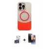 MARSİLYAN™- iPhone 16 Pro Max Kılıf Kozmos Form Özel Seri - Siyah 3D Antistatik Mat Seramik Nano Ekran Koruyucu + Bilvis Titan Kamera Lens - TMGI