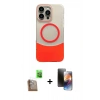 MARSİLYAN™- iPhone 16 Pro Max Kılıf Kozmos Form Özel Seri - Siyah 3D Antistatik Mat Seramik Nano Ekran Koruyucu + Çöl Titanyum Raze Metal Kamera Lens
