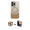 MARSİLYAN™- iPhone 16 Pro Max Kılıf Kozmos Form Özel Seri - Siyah 3D Antistatik Mat Seramik Nano Ekran Koruyucu + Pers Alüminyum Kamera Lens - CLTM