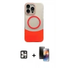 MARSİLYAN™- iPhone 16 Pro Max Kılıf Kozmos Form Özel Seri - Siyah 3D Antistatik Mat Seramik Nano Ekran Koruyucu + PVD Metal Kamera Lens - GD