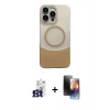 MARSİLYAN™- iPhone 16 Pro Max Kılıf Kozmos Form Özel Seri - Siyah 3D Antistatik Mat Seramik Nano Ekran Koruyucu + Bilvis Titan Kamera Lens - TMGI