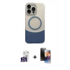MARSİLYAN™- iPhone 16 Pro Max Kılıf Kozmos Form Özel Seri - Siyah 3D Antistatik Mat Seramik Nano Ekran Koruyucu + Bilvis Titan Kamera Lens - TMGI