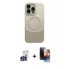 MARSİLYAN™- iPhone 16 Pro Max Kılıf Kozmos Form Özel Seri - Siyah 3D Antistatik Mat Seramik Nano Ekran Koruyucu + Bilvis Titan Kamera Lens - TMGI