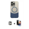 MARSİLYAN™- iPhone 16 Pro Max Kılıf Kozmos Form Özel Seri - Siyah 3D Antistatik Mat Seramik Nano Ekran Koruyucu + PVD Metal Kamera Lens - GD