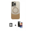 MARSİLYAN™- iPhone 16 Pro Max Kılıf Kozmos Form Özel Seri - Siyah 3D Antistatik Mat Seramik Nano Ekran Koruyucu + PVD Metal Kamera Lens - GS