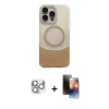 MARSİLYAN™- iPhone 16 Pro Max Kılıf Kozmos Form Özel Seri - Siyah 3D Antistatik Mat Seramik Nano Ekran Koruyucu + Pers Alüminyum Kamera Lens - GS
