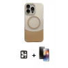MARSİLYAN™- iPhone 16 Pro Max Kılıf Kozmos Form Özel Seri - Siyah 3D Antistatik Mat Seramik Nano Ekran Koruyucu + PVD Metal Kamera Lens - GD
