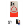 MARSİLYAN™- iPhone 16 Pro Max Kılıf Kozmos Form Özel Seri - Siyah 3D Antistatik Mat Seramik Nano Ekran Koruyucu + Pers Alüminyum Kamera Lens - GS
