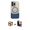MARSİLYAN™- iPhone 16 Pro Max Kılıf Kozmos Form Özel Seri - Siyah 3D Antistatik Mat Seramik Nano Ekran Koruyucu + Pers Alüminyum Kamera Lens - CLTM