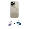 MARSİLYAN™- iPhone 16 Pro Max Kılıf Kozmos Form Özel Seri - Siyah 3D Antistatik Seramik Nano Ekran Koruyucu + Bilvis Titan Kamera Lens - TMGI