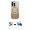 MARSİLYAN™- iPhone 16 Pro Max Kılıf Kozmos Form Özel Seri - Siyah 3D Antistatik Seramik Nano Ekran Koruyucu + Pers Alüminyum Kamera Lens - GI