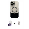 MARSİLYAN™- iPhone 16 Pro Max Kılıf Kozmos Form Özel Seri - Siyah Bilvis 3D Cam Ekran Koruyucu + Bilvis Titan Kamera Lens - GS
