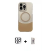 MARSİLYAN™- iPhone 16 Pro Max Kılıf Kozmos Form Özel Seri - Siyah Bilvis 3D Cam Ekran Koruyucu + Gri Pers Alüminyum Kamera Lens