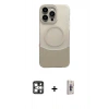 MARSİLYAN™- iPhone 16 Pro Max Kılıf Kozmos Form Özel Seri - Siyah Bilvis 3D Cam Ekran Koruyucu + PVD Metal Kamera Lens - GS