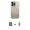 MARSİLYAN™- iPhone 16 Pro Max Kılıf Kozmos Form Özel Seri - Siyah Bilvis 3D Cam Ekran Koruyucu + PVD Metal Kamera Lens - SH