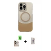 MARSİLYAN™- iPhone 16 Pro Max Kılıf Kozmos Form Özel Seri - Siyah Bilvis 3D Cam Ekran Koruyucu + Raze Metal Kamera Lens - NLGY
