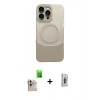 MARSİLYAN™- iPhone 16 Pro Max Kılıf Kozmos Form Özel Seri - Siyah Bilvis 3D Cam Ekran Koruyucu + Raze Metal Kamera Lens - NLGY