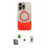 MARSİLYAN™- iPhone 16 Pro Max Kılıf Kozmos Form Özel Seri - Siyah Bilvis 3D Cam Ekran Koruyucu + Siyah Raze Metal Kamera Lens