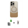 MARSİLYAN™- iPhone 16 Pro Max Kılıf Kozmos Form Özel Seri - Siyah Bilvis 3D Cam Ekran Koruyucu + Siyah Raze Metal Kamera Lens