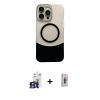 MARSİLYAN™- iPhone 16 Pro Max Kılıf Kozmos Form Özel Seri - Siyah Bilvis 3D Cam Ekran Koruyucu + Bilvis Titan Kamera Lens - TMGI