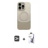MARSİLYAN™- iPhone 16 Pro Max Kılıf Kozmos Form Özel Seri - Siyah Bilvis 3X AR Hayalet Cam Ekran Koruyucu + PVD Metal Kamera Lens - SH