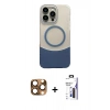 MARSİLYAN™- iPhone 16 Pro Max Kılıf Kozmos Form Özel Seri - Siyah Bilvis 3X AR Hayalet Cam Ekran Koruyucu + Pers Alüminyum Kamera Lens - CLTM