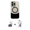 MARSİLYAN™- iPhone 16 Pro Max Kılıf Kozmos Form Özel Seri - Siyah Bilvis 3X AR Hayalet Cam Ekran Koruyucu + Bilvis Titan Kamera Lens - GS
