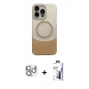 MARSİLYAN™- iPhone 16 Pro Max Kılıf Kozmos Form Özel Seri - Siyah Bilvis 3X AR Hayalet Cam Ekran Koruyucu + Pers Alüminyum Kamera Lens - GS