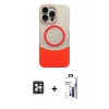 MARSİLYAN™- iPhone 16 Pro Max Kılıf Kozmos Form Özel Seri - Siyah Bilvis 3X AR Hayalet Cam Ekran Koruyucu + PVD Metal Kamera Lens - SH