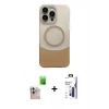 MARSİLYAN™- iPhone 16 Pro Max Kılıf Kozmos Form Özel Seri - Siyah Bilvis 3X AR Hayalet Cam Ekran Koruyucu + Raze Metal Kamera Lens - NLGY