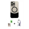 MARSİLYAN™- iPhone 16 Pro Max Kılıf Kozmos Form Özel Seri - Siyah Bilvis 3X AR Hayalet Cam Ekran Koruyucu + Raze Metal Kamera Lens - NLGY