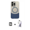 MARSİLYAN™- iPhone 16 Pro Max Kılıf Kozmos Form Özel Seri - Siyah Bilvis 3X AR Hayalet Cam Ekran Koruyucu + PVD Metal Kamera Lens - GS