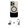 MARSİLYAN™- iPhone 16 Pro Max Kılıf Kozmos Form Özel Seri - Siyah Bilvis 3X AR Hayalet Cam Ekran Koruyucu + Bilvis Titan Kamera Lens - TMGI