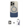 MARSİLYAN™- iPhone 16 Pro Max Kılıf Kozmos Form Özel Seri - Siyah Bilvis 3X AR Hayalet Cam Ekran Koruyucu + PVD Metal Kamera Lens - GD