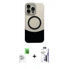MARSİLYAN™- iPhone 16 Pro Max Kılıf Kozmos Form Özel Seri - Siyah Bilvis 3X AR Hayalet Cam Ekran Koruyucu + Raze Metal Kamera Lens - BZ