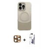 MARSİLYAN™- iPhone 16 Pro Max Kılıf Kozmos Form Özel Seri - Siyah Bilvis 3X AR Hayalet Cam Ekran Koruyucu + Pers Alüminyum Kamera Lens - CLTM
