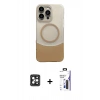 MARSİLYAN™- iPhone 16 Pro Max Kılıf Kozmos Form Özel Seri - Siyah Bilvis 3X AR Hayalet Cam Ekran Koruyucu + PVD Metal Kamera Lens - SH