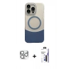MARSİLYAN™- iPhone 16 Pro Max Kılıf Kozmos Form Özel Seri - Siyah Bilvis 3X AR Hayalet Cam Ekran Koruyucu + Pers Alüminyum Kamera Lens - GS