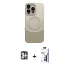 MARSİLYAN™- iPhone 16 Pro Max Kılıf Kozmos Form Özel Seri - Siyah Bilvis 3X AR Hayalet Cam Ekran Koruyucu + PVD Metal Kamera Lens - GS