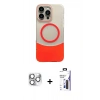 MARSİLYAN™- iPhone 16 Pro Max Kılıf Kozmos Form Özel Seri - Siyah Bilvis 3X AR Hayalet Cam Ekran Koruyucu + Pers Alüminyum Kamera Lens - GS