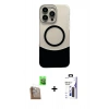 MARSİLYAN™- iPhone 16 Pro Max Kılıf Kozmos Form Özel Seri - Siyah Bilvis 3X AR Hayalet Cam Ekran Koruyucu + Raze Metal Kamera Lens - CLTM