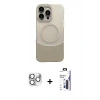 MARSİLYAN™- iPhone 16 Pro Max Kılıf Kozmos Form Özel Seri - Siyah Bilvis 3X AR Hayalet Cam Ekran Koruyucu + Pers Alüminyum Kamera Lens - GS