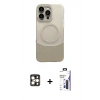 MARSİLYAN™- iPhone 16 Pro Max Kılıf Kozmos Form Özel Seri - Siyah Bilvis 3X AR Hayalet Cam Ekran Koruyucu + PVD Metal Kamera Lens - GD