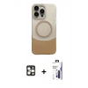 MARSİLYAN™- iPhone 16 Pro Max Kılıf Kozmos Form Özel Seri - Siyah Bilvis 3X AR Hayalet Cam Ekran Koruyucu + PVD Metal Kamera Lens - GD