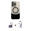 MARSİLYAN™- iPhone 16 Pro Max Kılıf Kozmos Form Özel Seri - Siyah Bilvis 3X AR HD Cam Ekran Koruyucu + Bilvis Titan Kamera Lens - GS