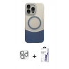 MARSİLYAN™- iPhone 16 Pro Max Kılıf Kozmos Form Özel Seri - Siyah Bilvis 3X AR HD Cam Ekran Koruyucu + Pers Alüminyum Kamera Lens - GS