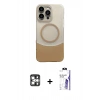MARSİLYAN™- iPhone 16 Pro Max Kılıf Kozmos Form Özel Seri - Siyah Bilvis 3X AR HD Cam Ekran Koruyucu + PVD Metal Kamera Lens - GS