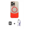 MARSİLYAN™- iPhone 16 Pro Max Kılıf Kozmos Form Özel Seri - Siyah Bilvis 3X AR HD Cam Ekran Koruyucu + PVD Metal Kamera Lens - SH